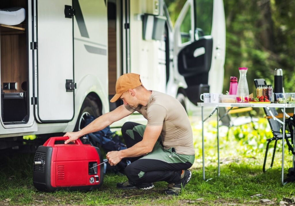 RV technician fixing an RV Generator