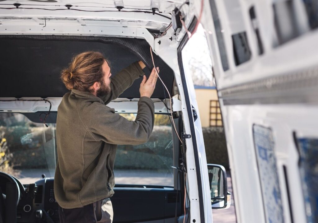 RV electrician fixing a broken ac